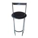 Paire de tabourets vintage des années 70 - Design minimaliste en chrome et cuir