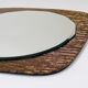 Crystal Art Sculpted Textured Wall Mirror Gold Bronze Mid-Century, Italy, 1960s