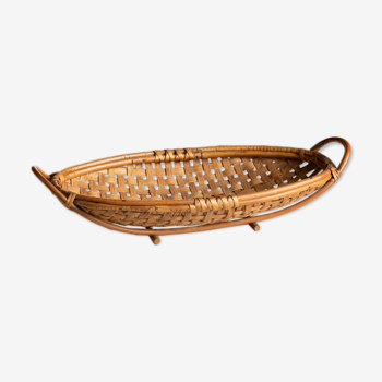 Wicker and bamboo basket