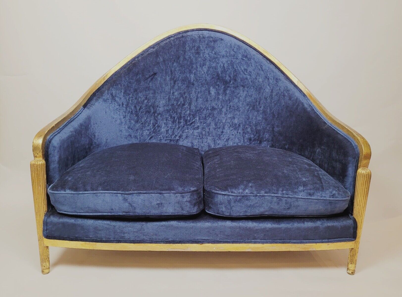 Art deco bench in gilded wood