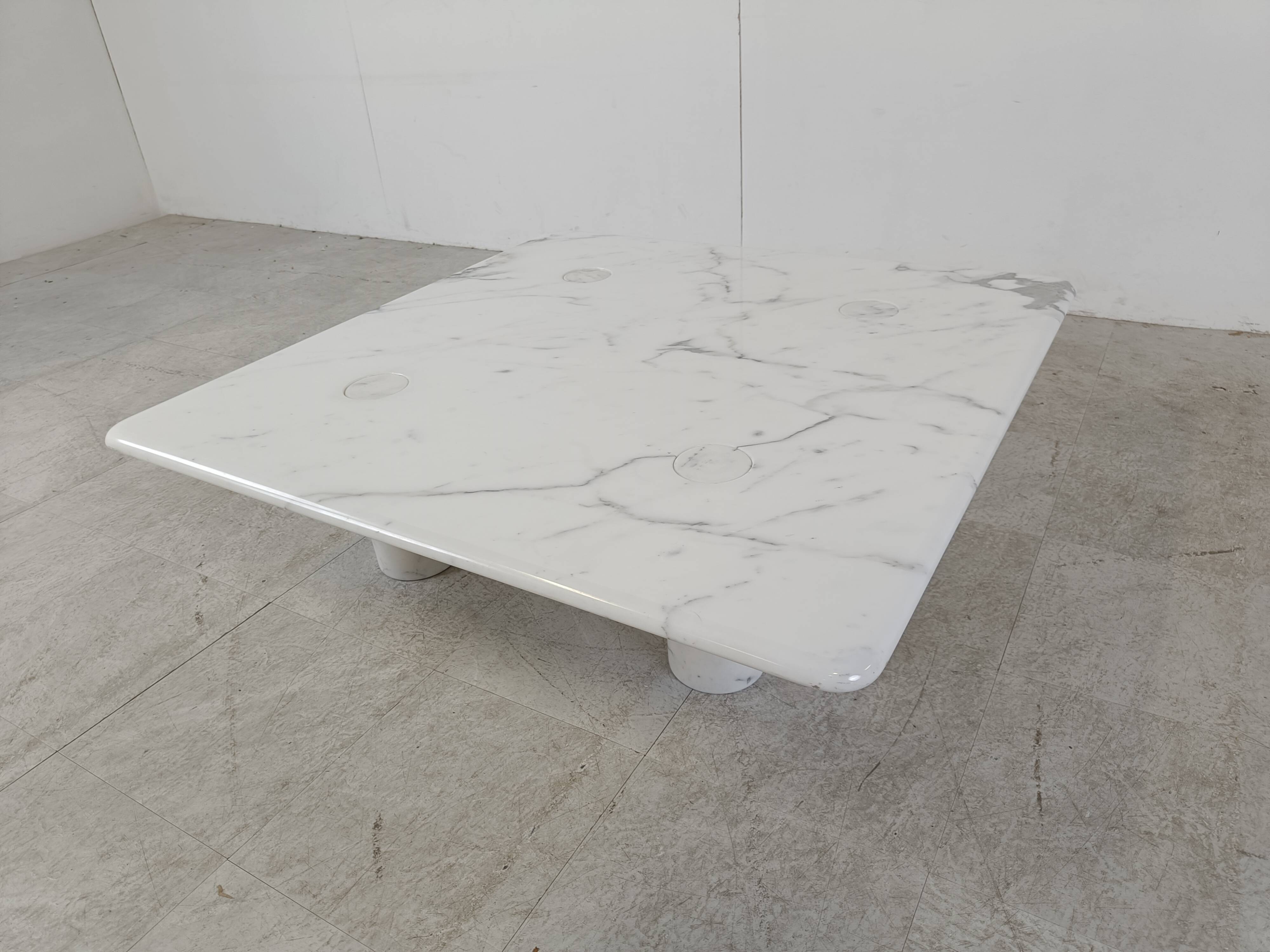 Angelo Mangiarotti carrara marble Coffee Table for Up&Up, Italy