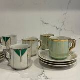 Ensemble de tasses et sous-tasses Art déco