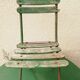 4 old iron and wood garden folding chairs