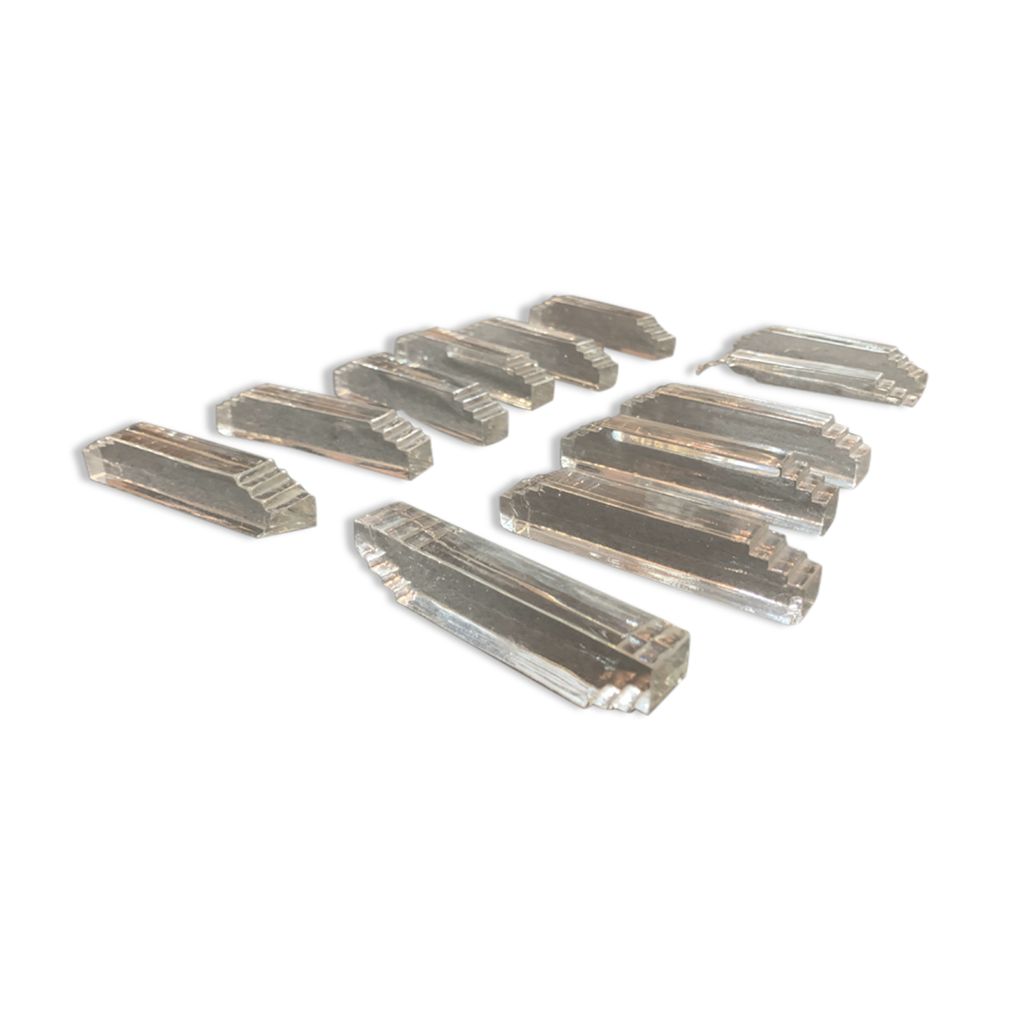 Series of 12 doors art deco crystal knives