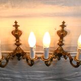 Paire d’appliques Bronze 2 lumières style Louis XV