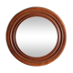 Round old wooden mirror