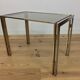 Table d'appoint, bout de canapé chrome et doré style Hollywood Regency 1970