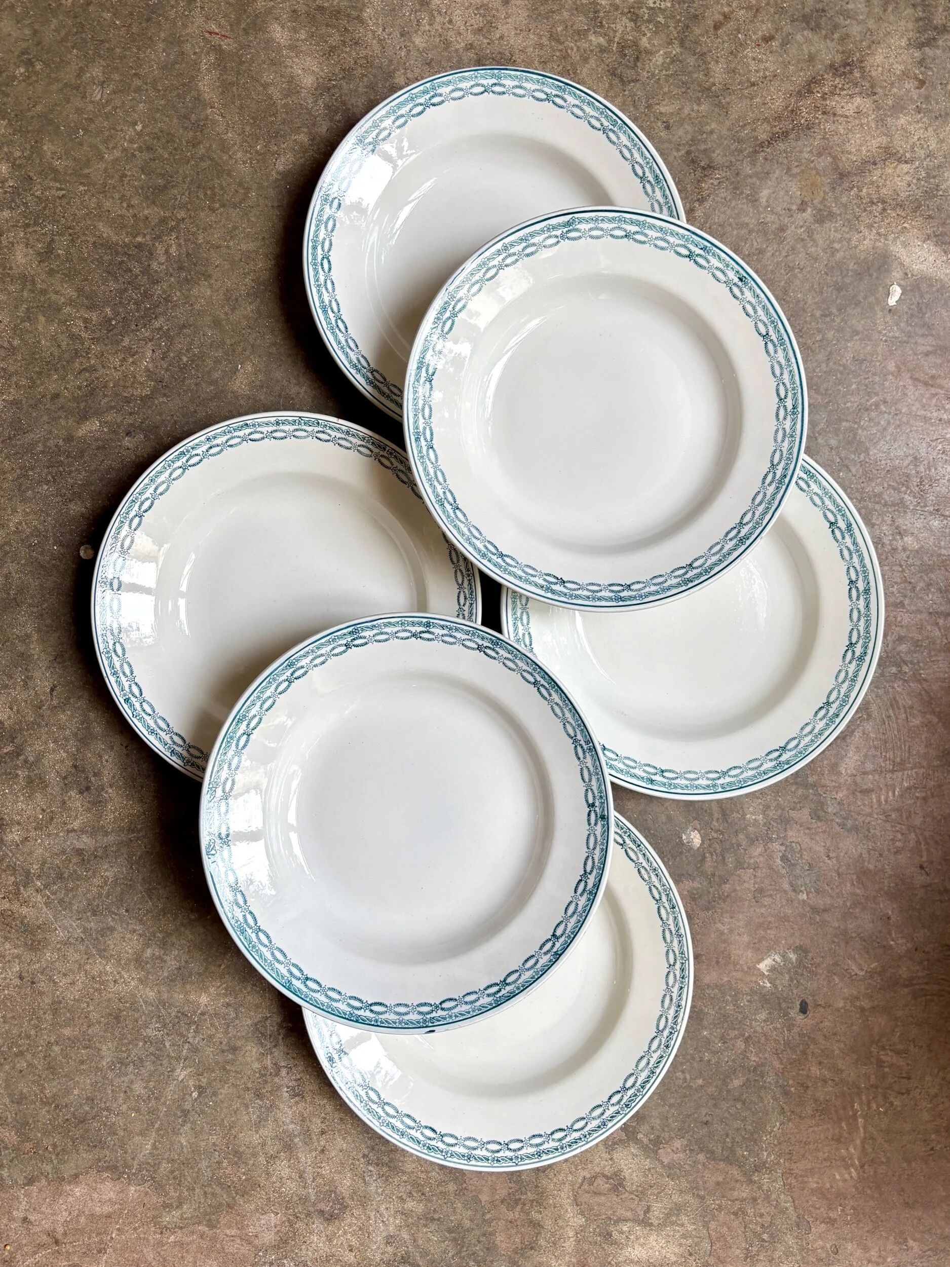 6 deep plates St Amand in blue ironstone