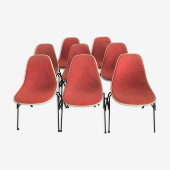 Série de 8 chaises DSS Charles Eames pour Herman Miller, 1970