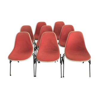 Series of 8 chairs DSS Charles Eames for Herman Miller, 1970