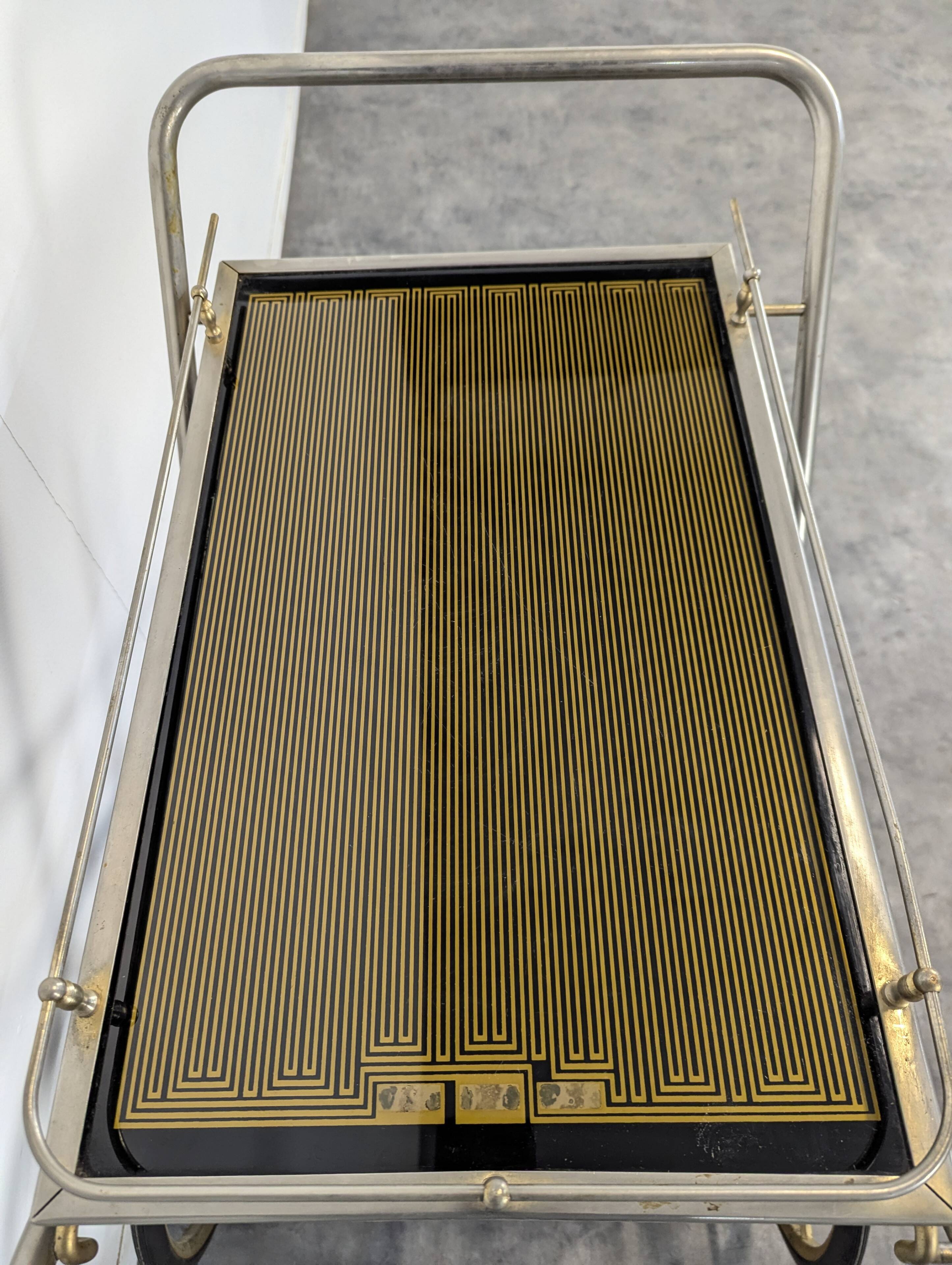 1970s Brass Rolling Trolley