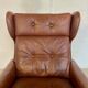 Vintage Danish retro mid-century Svend Skipper caramel brown leather chair