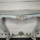 Louis XV style console in gray patinated carved wood