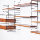 Teak Wall System by Kajsa & Nils Nisse Strinning for String, 1960s