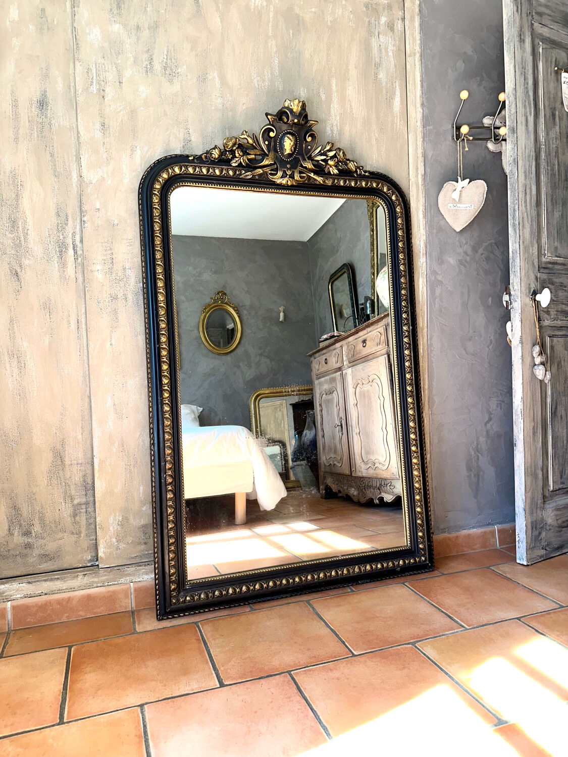 Old Louis-Philippe mirror with pediment