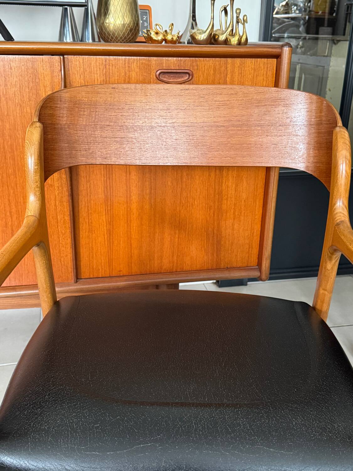 Vintage Baumann sleigh armchair