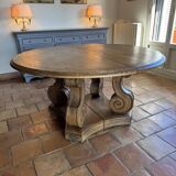 Large solid oak reception table