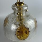 1960's 1970's brutalist ceiling lamp pendant lamp brass & murano glass