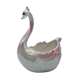 Porcelain swan pot cache