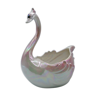 Porcelain swan pot cache