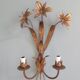 Vintage gold metal wall lamp, 70s