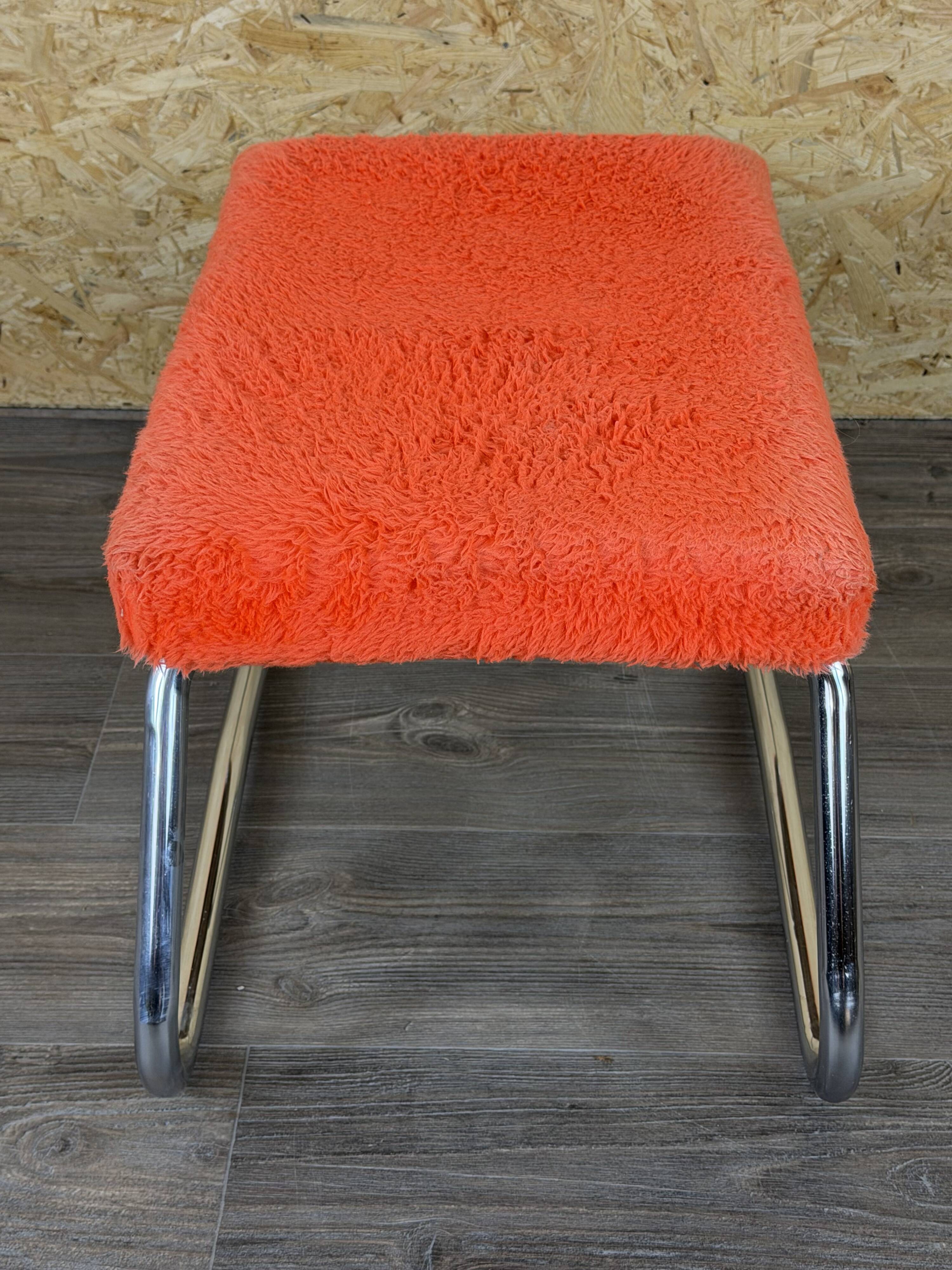 1960s 1970s Ottoman Footstool with Ladder Space Age Orange