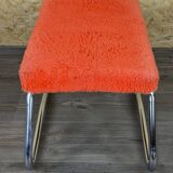 1960s 1970s Ottoman Footstool with Ladder Space Age Orange