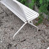 Metal and wood outdoor bench