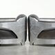 Set of 2 sturdy industrial black cowhide Aviator design armchairs with aluminium and rivets