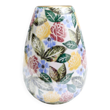 Painted Porcelain Flower Vase by Bassano with a Floral Pattern, Italy