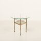 Table en verre et laiton de style italien des années 1970, inspirée par Gio Ponti.