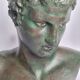 Bust of the Ephebus of Marathon in patinated plaster on base