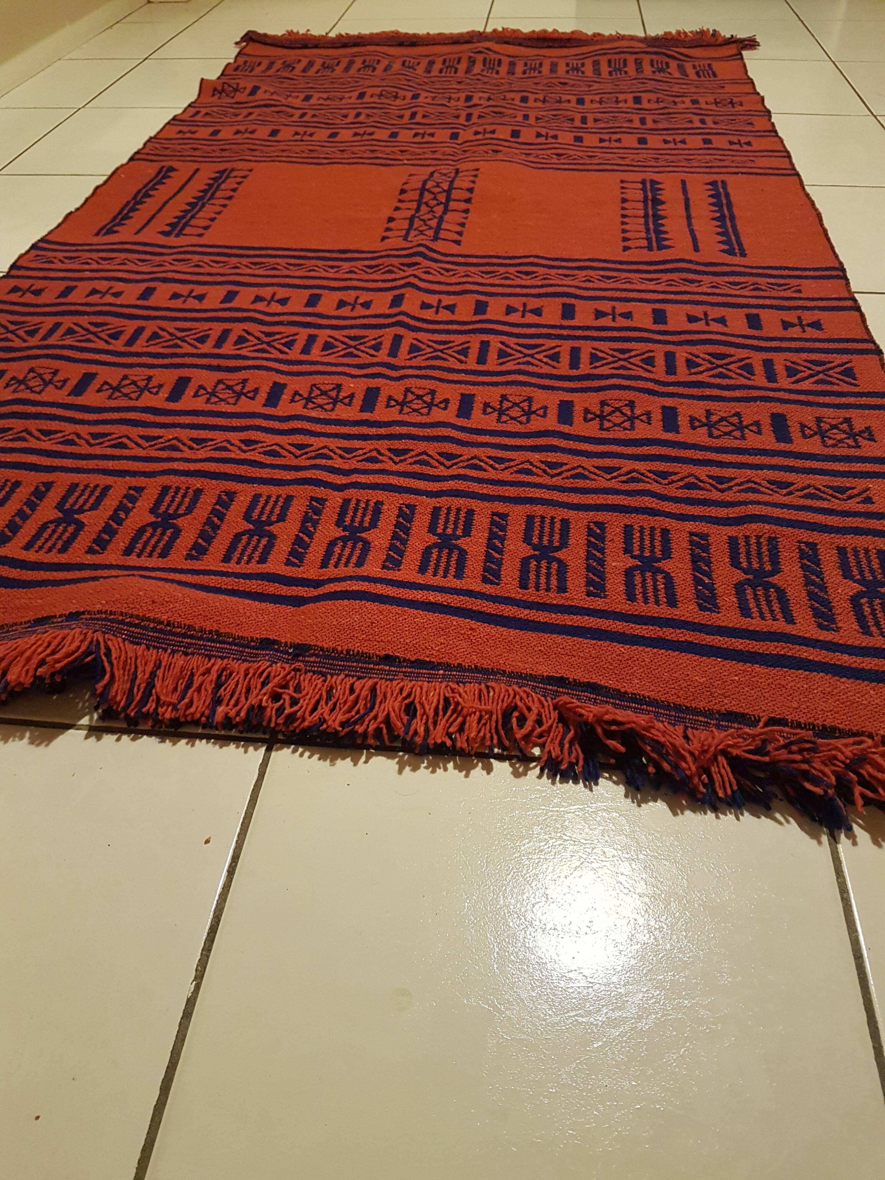 Tapis kilim aztéque 99x183cm fait main