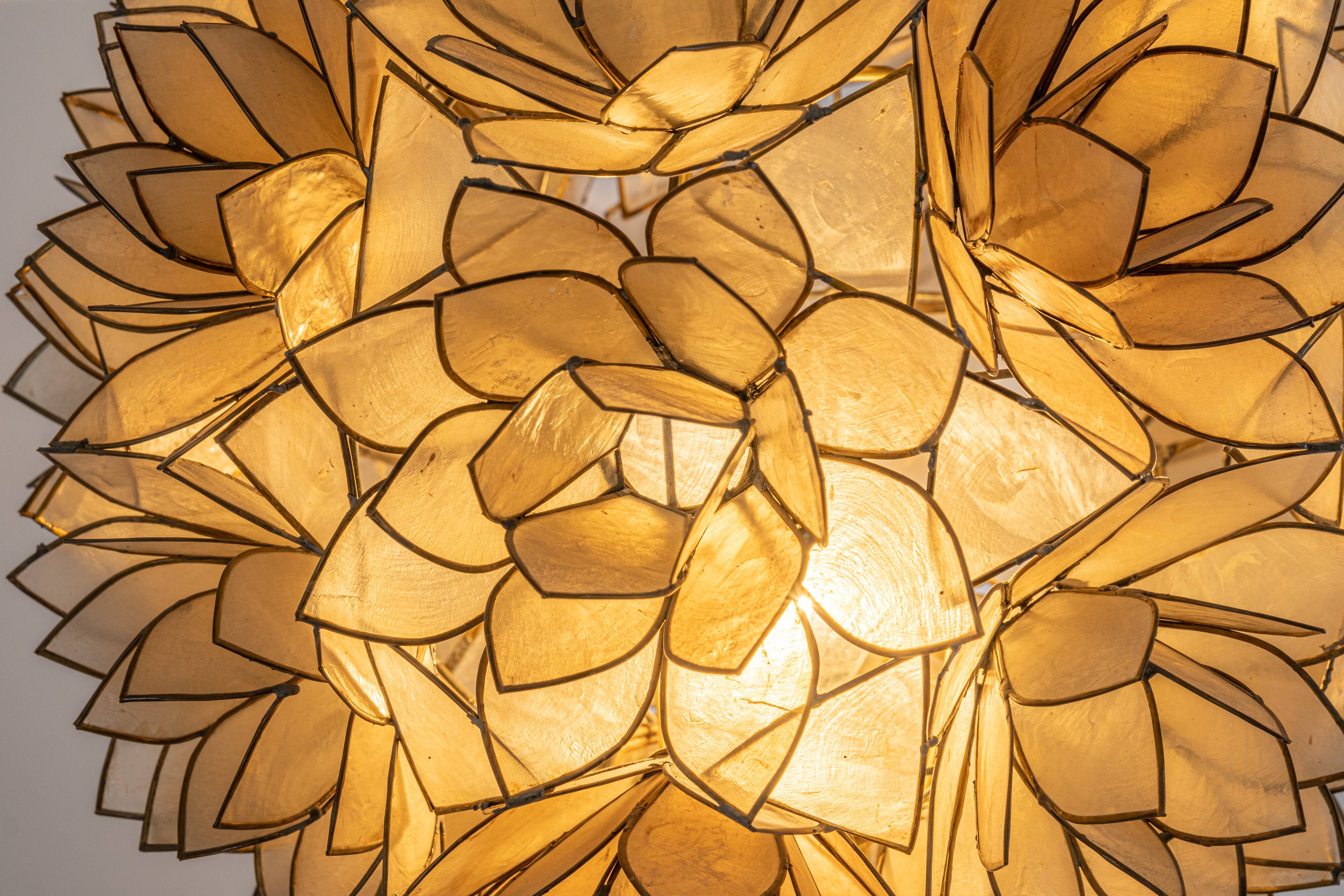 Capiz Shell Lotus Ball Table Light Germany, 1960s