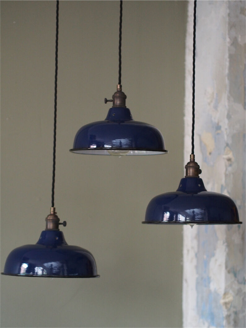 Day blind emailed midnight blue industrial lamp