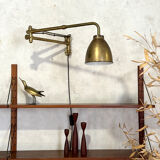 Vintage brass articulated wall lamp Scandinavian style