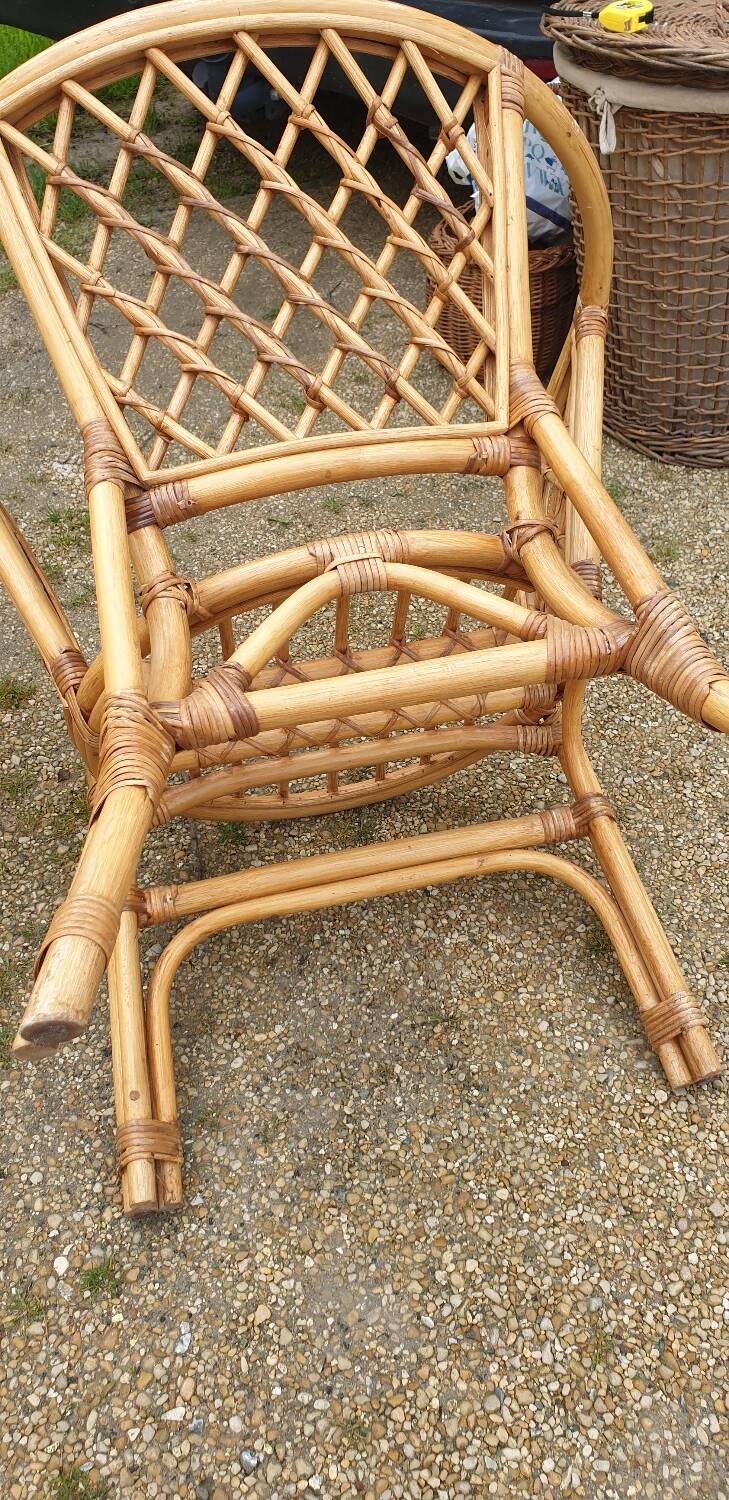 Pair of bamboo armchairs