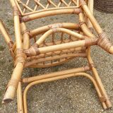 Pair of bamboo armchairs