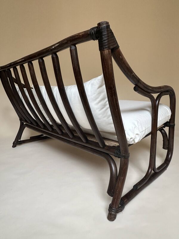 Banquette 2 places en rotin