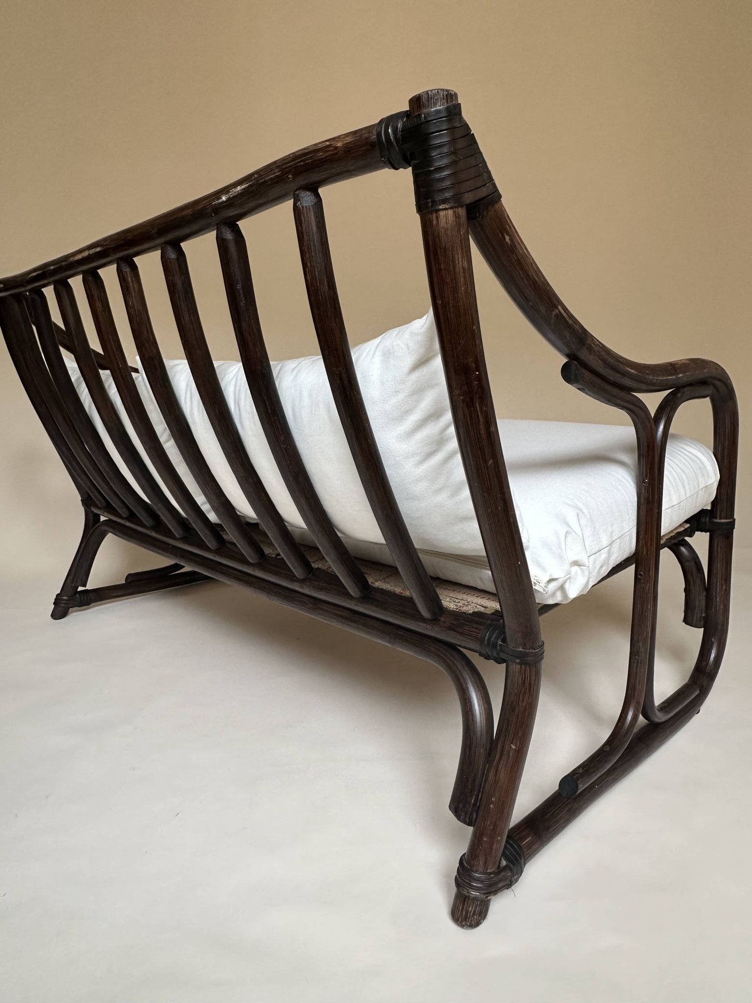 Two-seater rattan bench