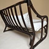 Two-seater rattan bench