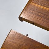 Danish Round Teak Dining Table with Extension from S Møbelfabrik, 1970s