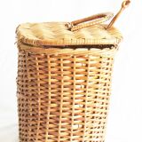 Old wicker fishing basket
