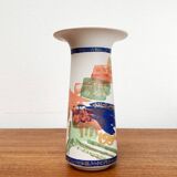 Vintage German ceramic vase Postmodern Alta Mira series by Gilbert Portanier for Rosenthal, 1980s.