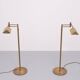 Paire de lampadaires de bibliothèque à bras pivotant en laiton, années 1980, Allemagne