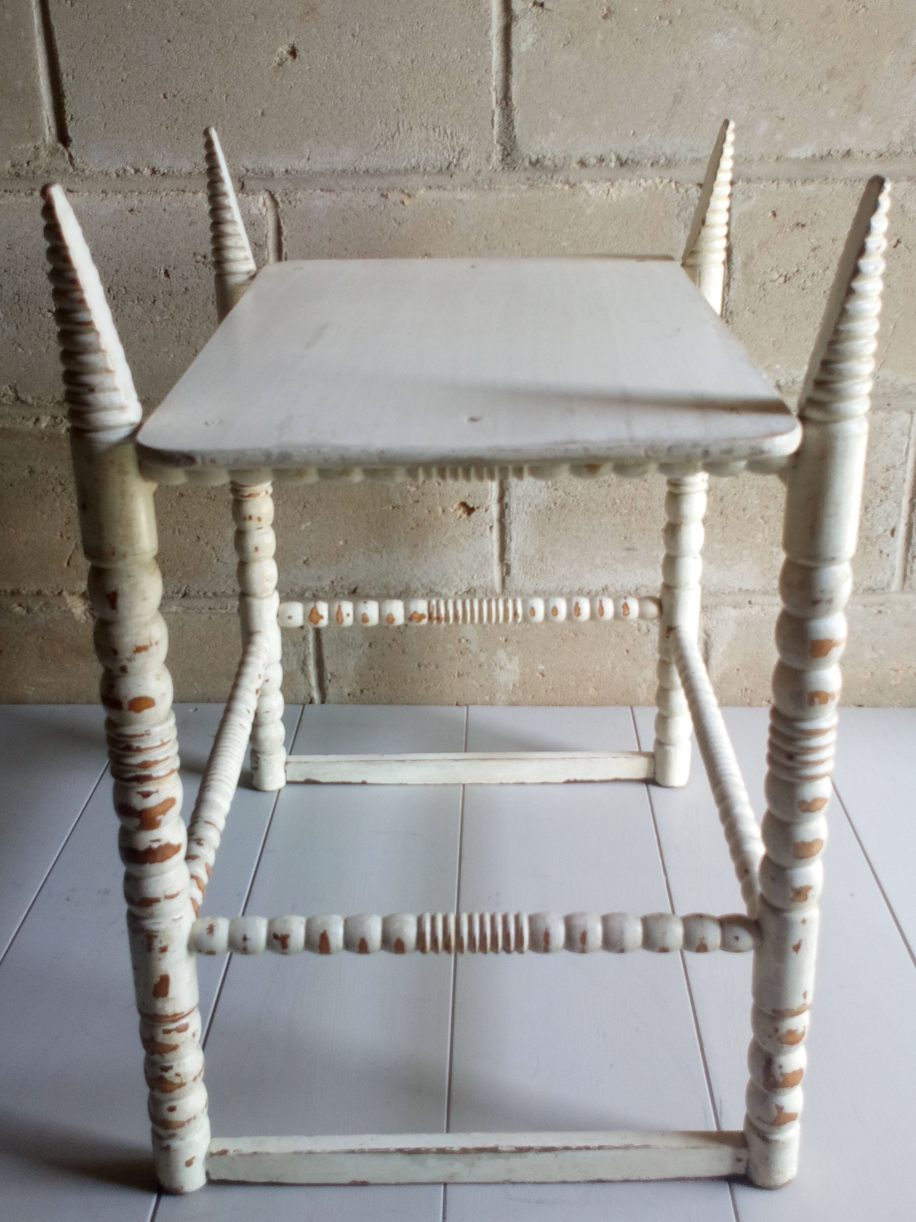 Old wooden sofa-bedside tip turned