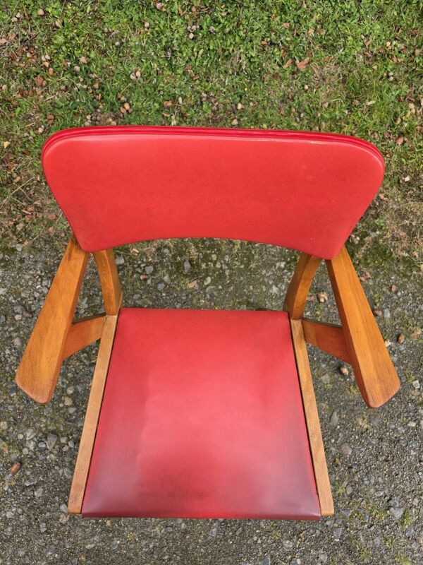 Fauteuil bridge  pieds  compas  1950