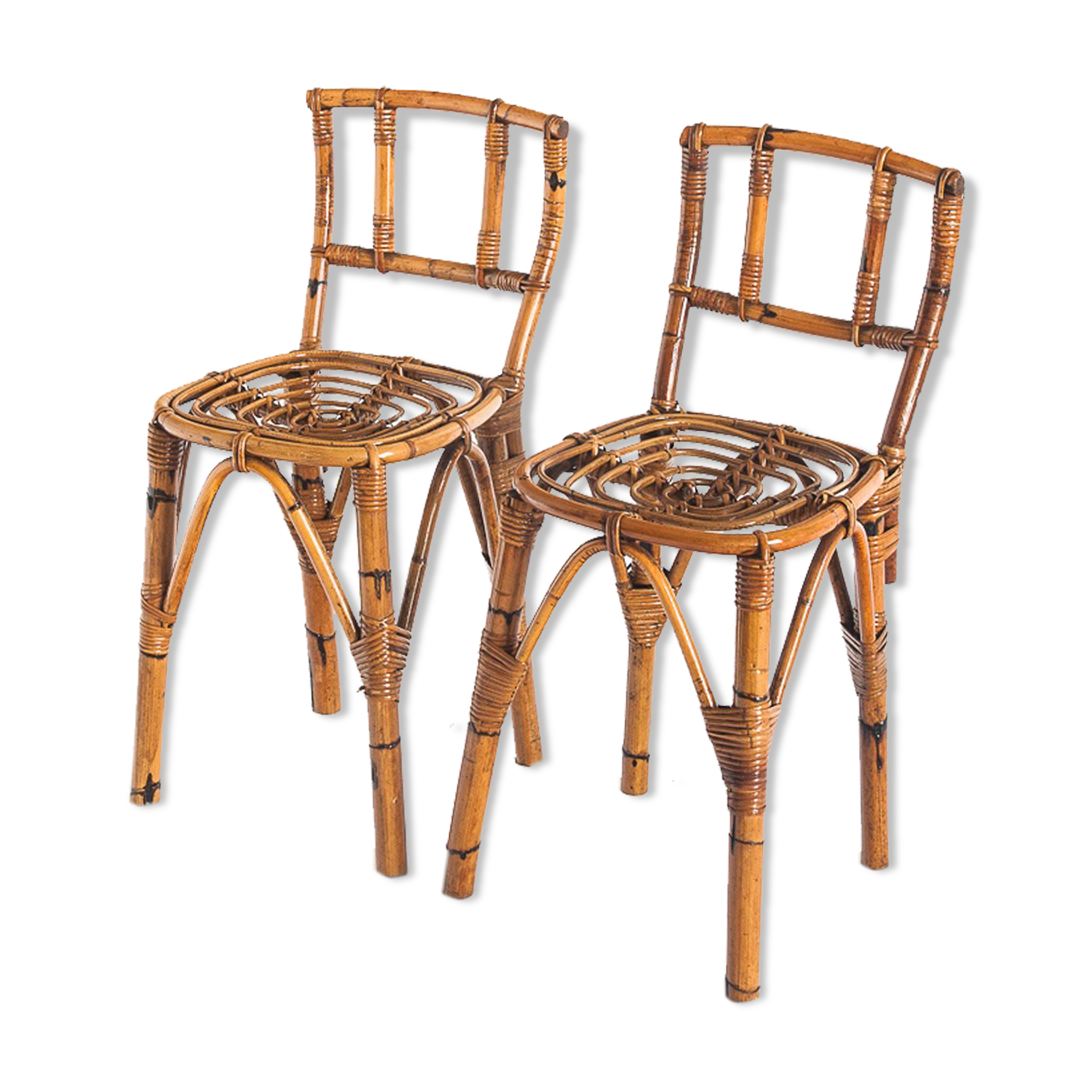 Pair of Vintage Cannée chairs - France, 1960
