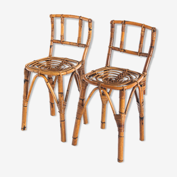 Pair of Vintage Cannée chairs - France, 1960