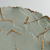 Art Deco Pistachio and Gold Leaf Plates Viloca Paris Caffarelli